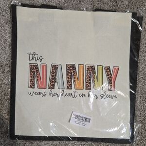 Nanny Tote Bag with Leopard Print Letters